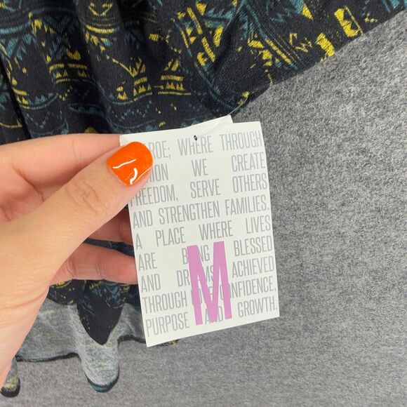 New LulaRoe Top Women M Medium Black Striped Open Front Lindsay 3/4 Sleeve - Picture 4 of 8